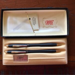 Vintage Cross Classic Black Ball Pen and Mechanical Pencil Set